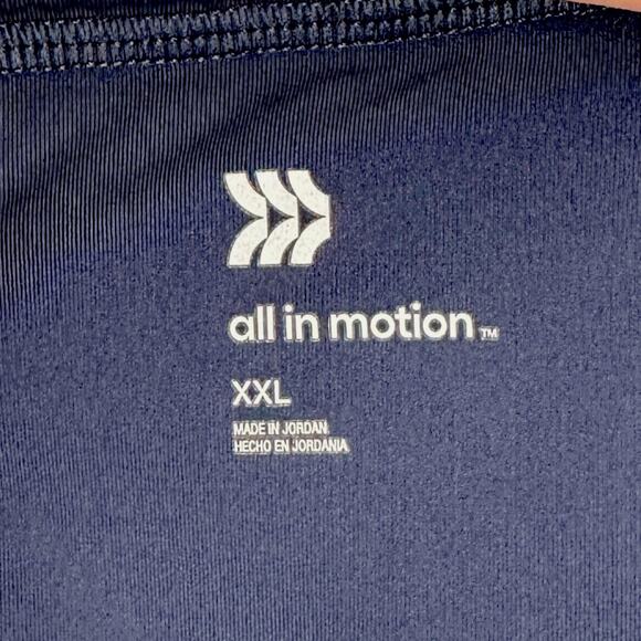 All In Motion Navy Red‎ Color Block High Waist Side Pockets Womens Leggings XXL - Picture 3 of 7